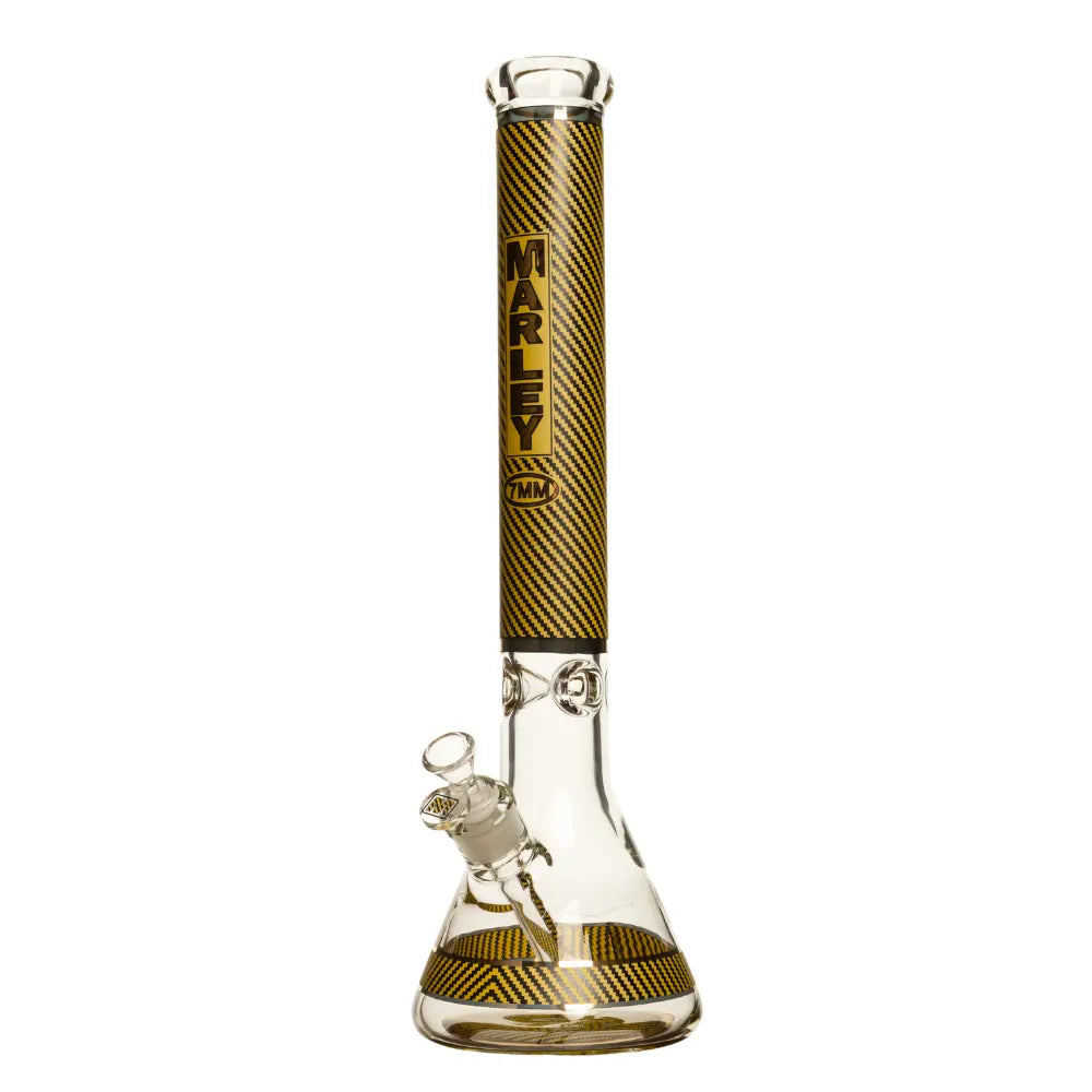 18" Marley Diagonal Blaze Bong in White - Marley