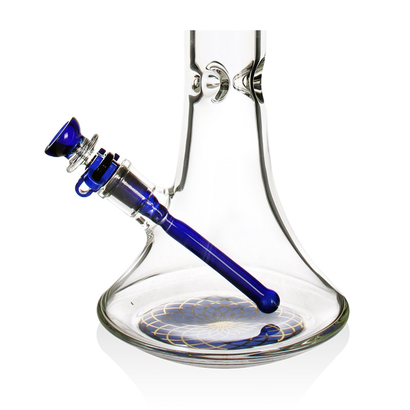 18" 7mm Marley Bell Bottom Ice Bong in Blue - Marley