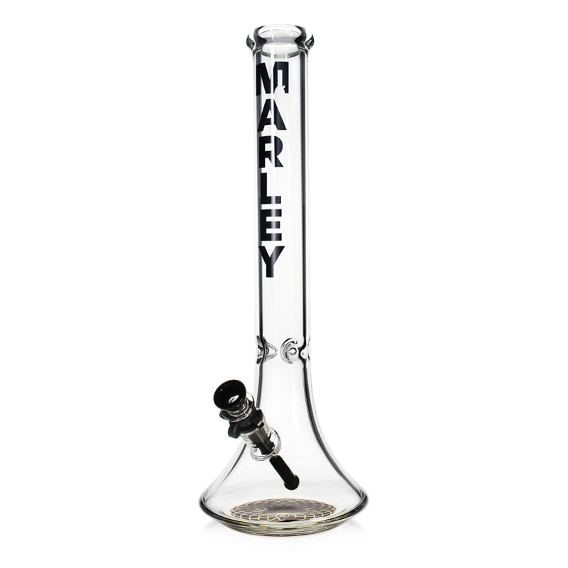 18" 7mm Marley Bell Bottom Ice Bong in Black - Marley