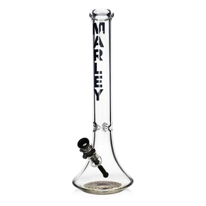 18" 7mm Marley Bell Bottom Ice Bong in Black - Marley