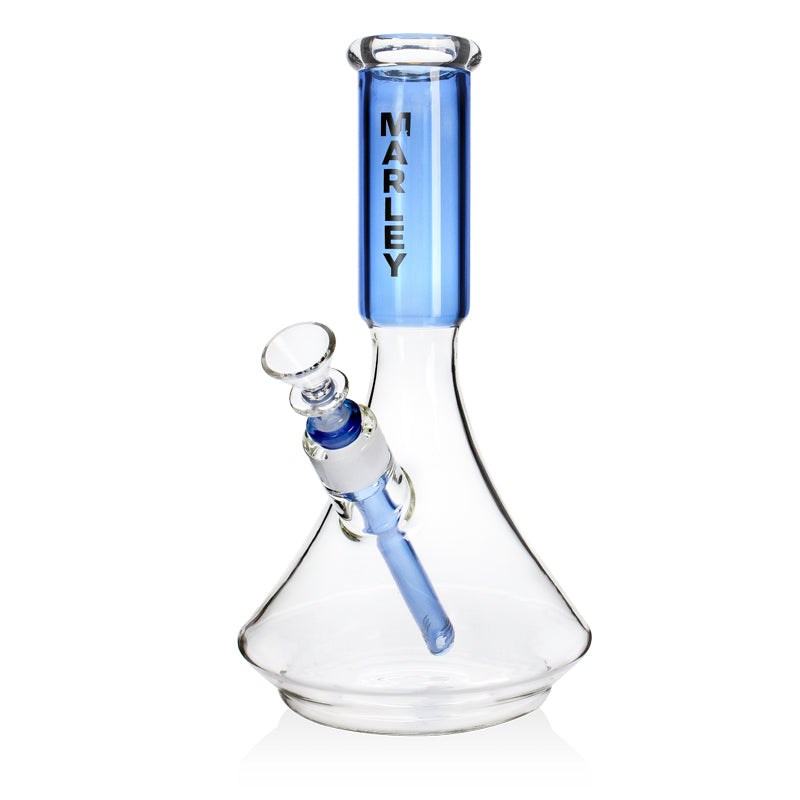 12" Marley Colored Neck Beaker Bong in Black - Marley
