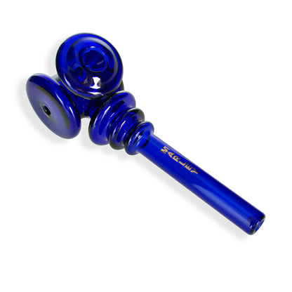 6.5" Marley Double Disc Glass Pipe in Blue - Marley