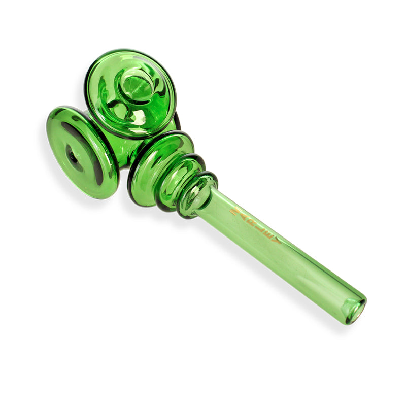 6.5" Marley Double Disc Glass Pipe in Green - Marley