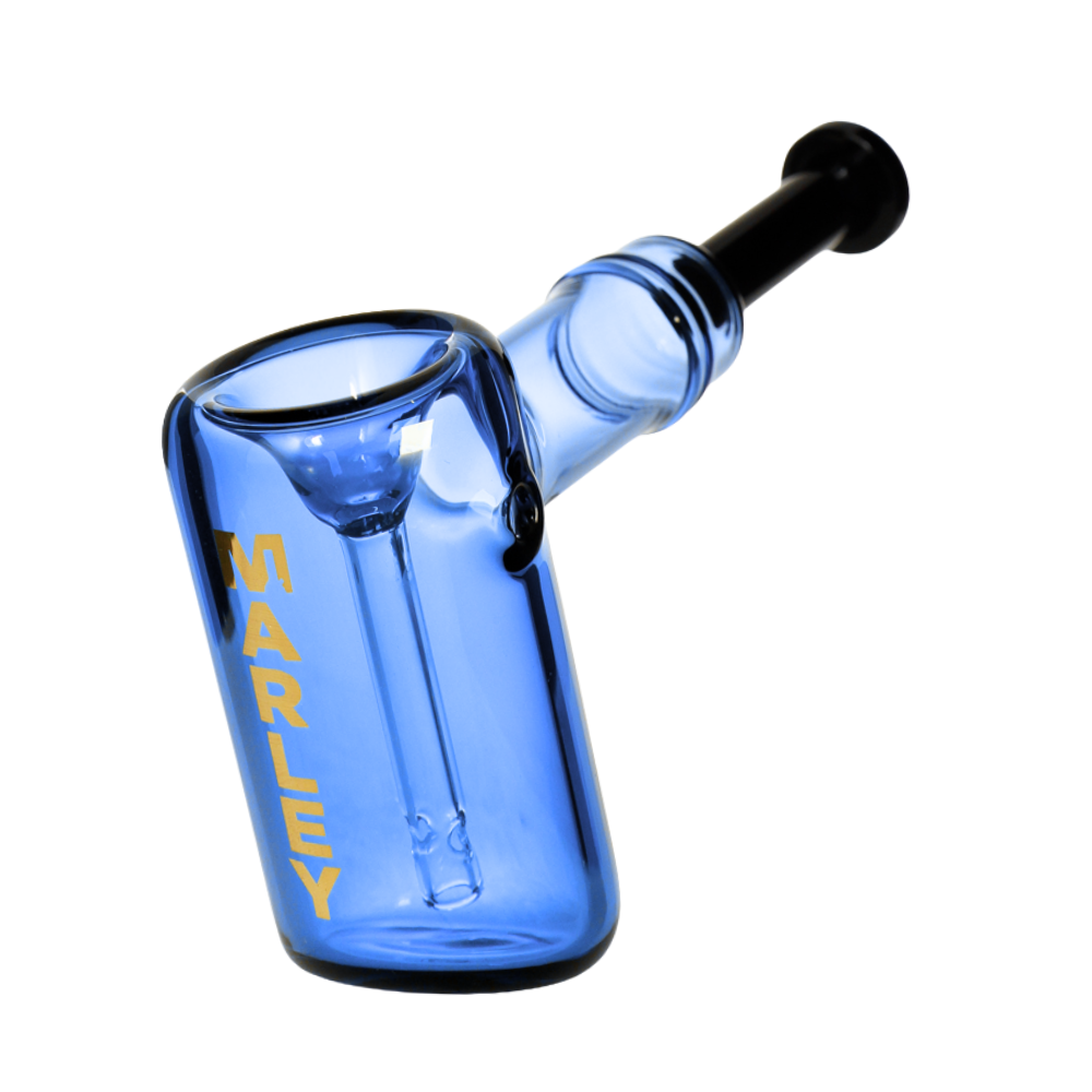 5.5" Marley Mini Barrel Glass Bubbler in Blue - Marley
