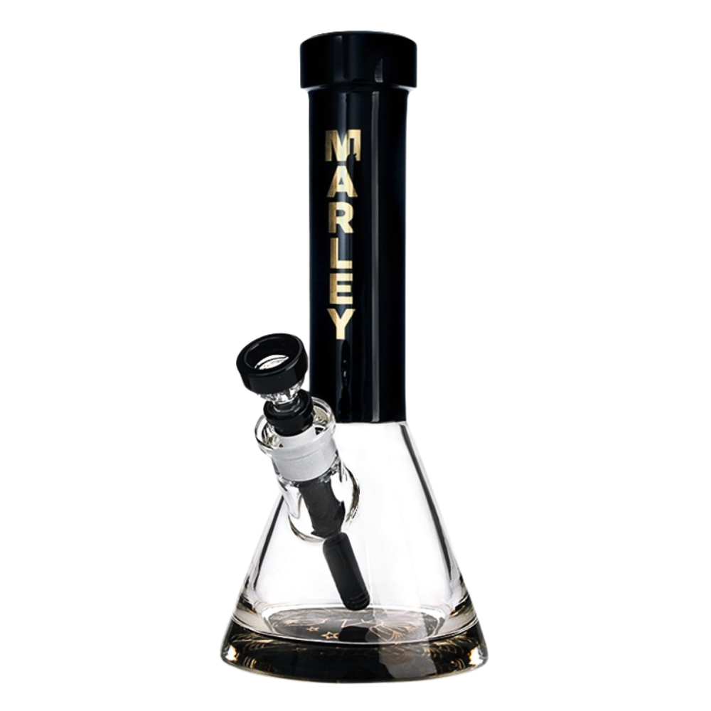 12" 9mm Midnight Aura Premium Beaker in Green - Marley