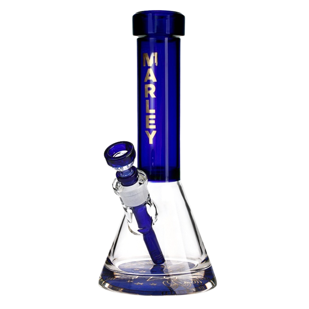 12" 9mm Midnight Aura Premium Beaker in Blue - Marley