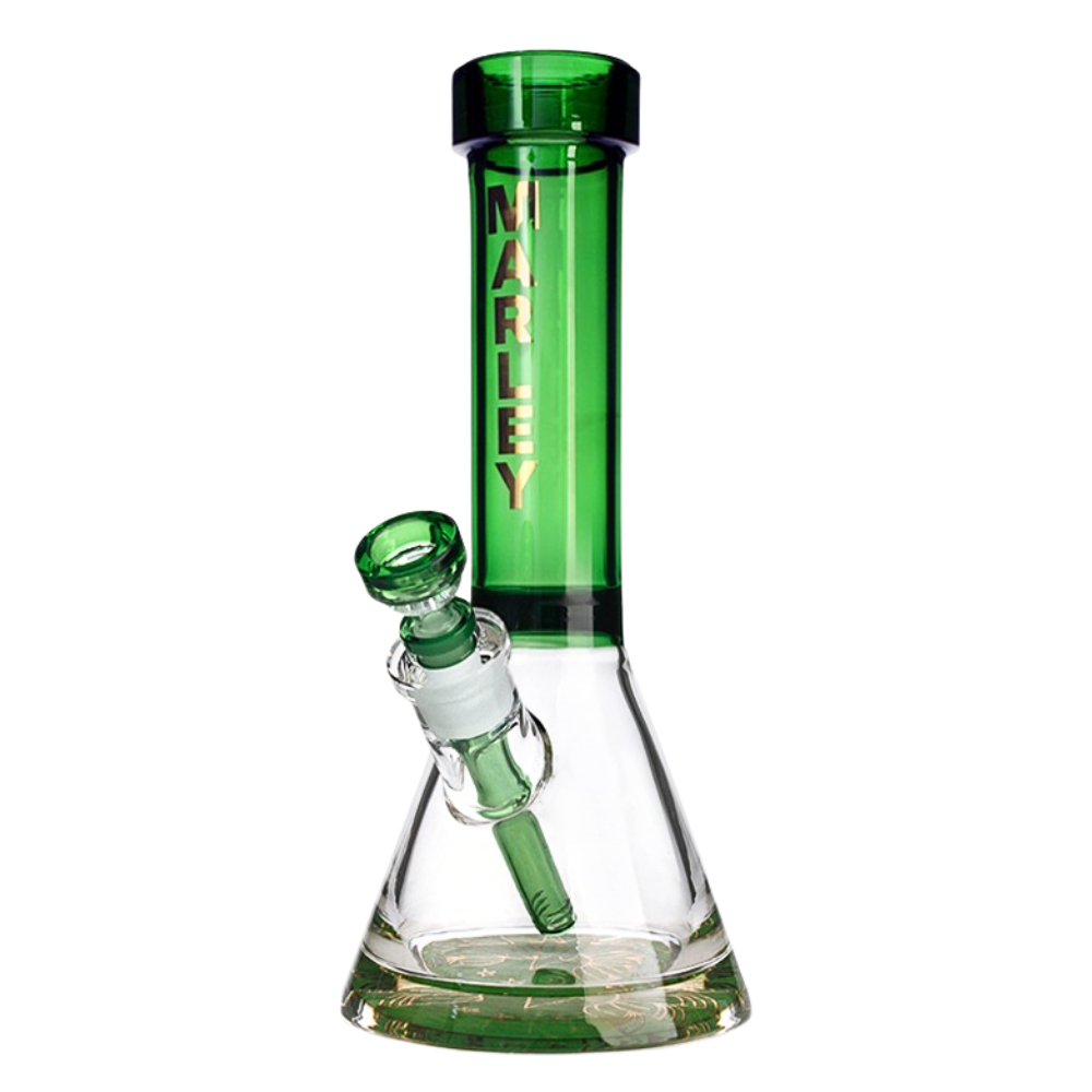 12" 9mm Midnight Aura Premium Beaker in Black - Marley