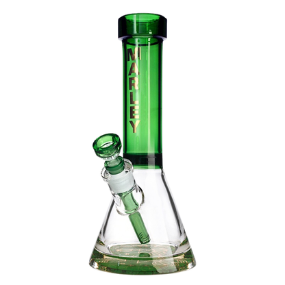 12" 9mm Midnight Aura Premium Beaker in Black - Marley